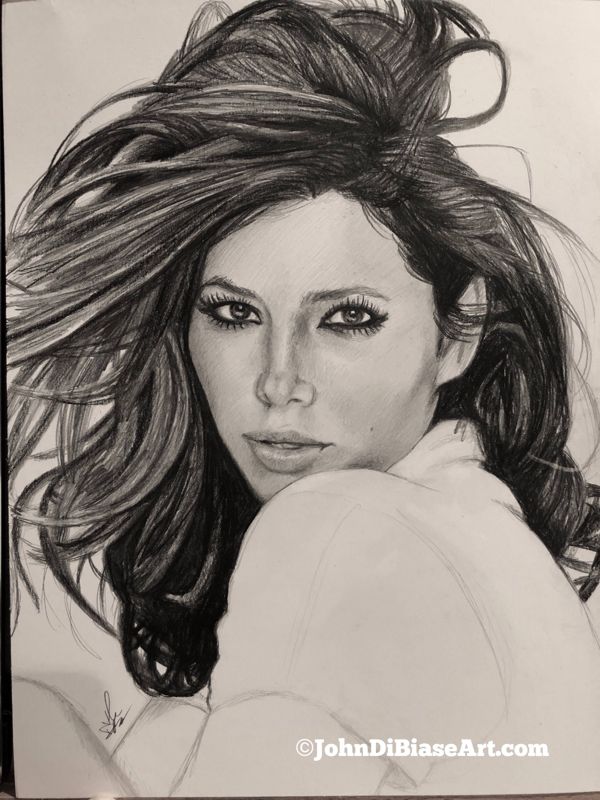Jessica Biel Original Sketch (NOT a print)