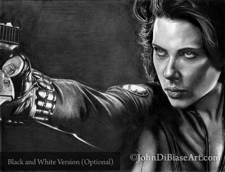 Black Widow (Scarlett Johansson) from Avengers Drawing Print 11 x 8.5