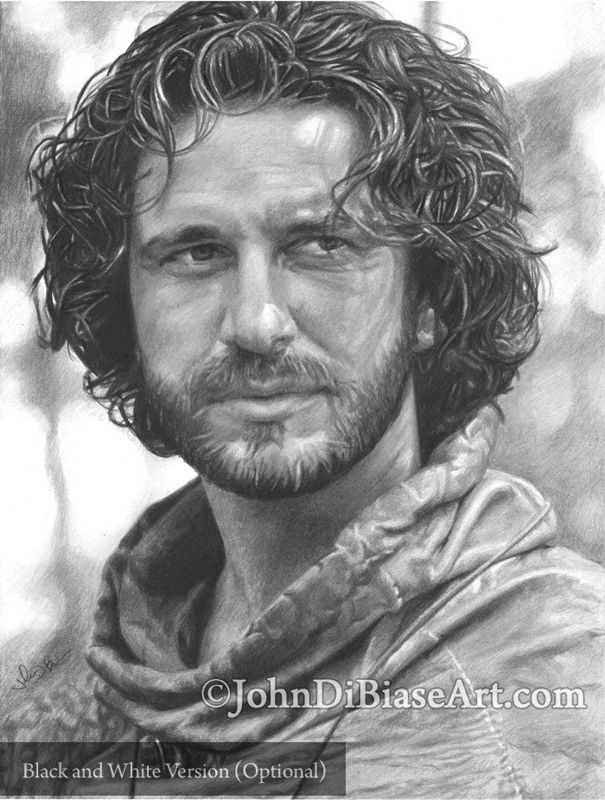 Gerard Butler as Marek in the movie "Timeline" Colored Pencil Drawing Print 8.5 x 11