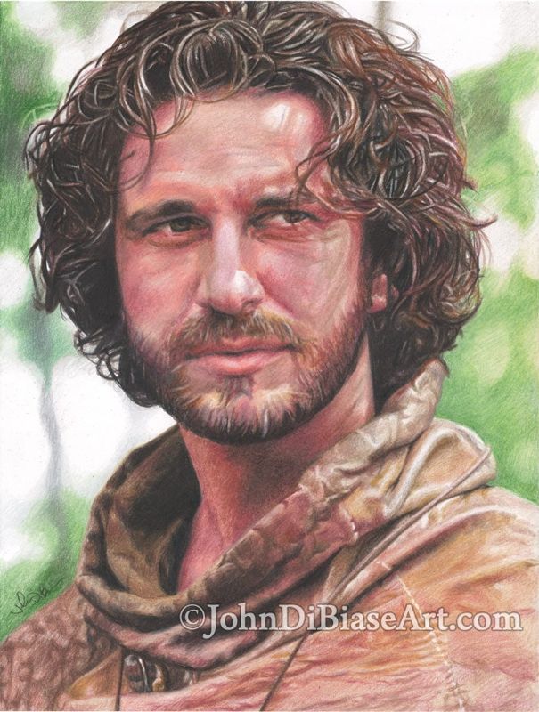 Gerard Butler as Marek in the movie "Timeline" Colored Pencil Drawing Print 8.5 x 11