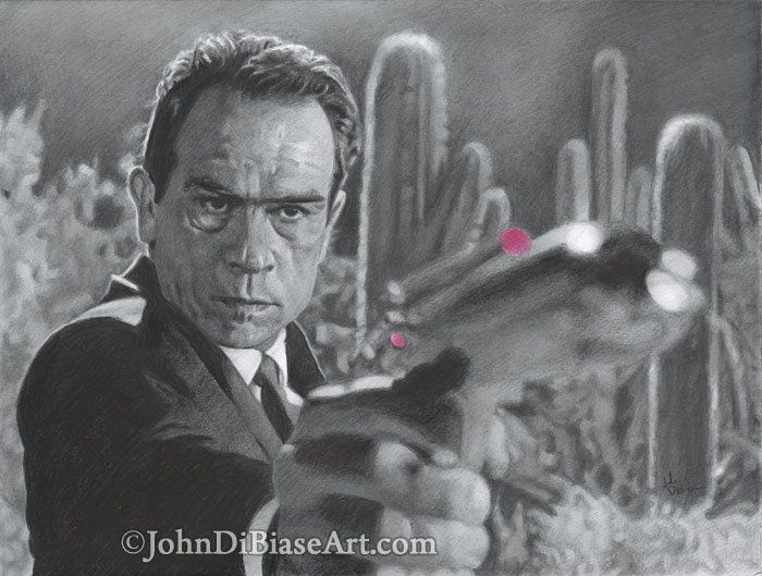 Tommy Lee Jones as Agent K in "Men In Black" Drawing Print 8.5 x 11