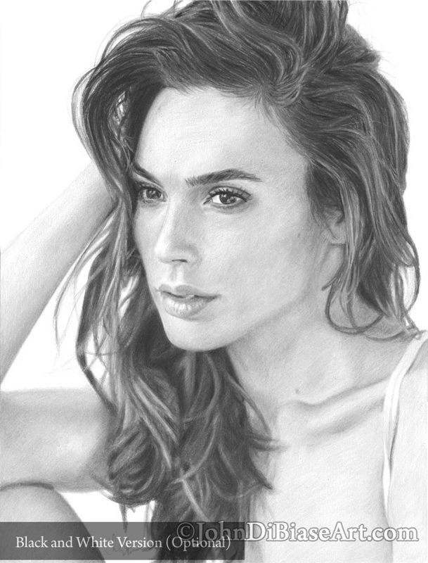 Gal Gadot (actress from Wonder Woman / Batman V Superman / Justice League) Colored Pencil Drawing Print 8.5 x 11