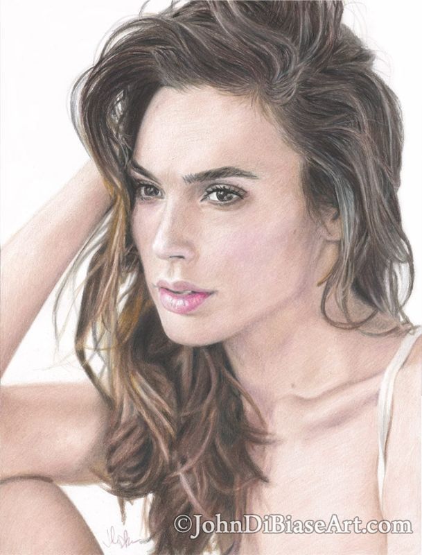 Gal Gadot (actress from Wonder Woman / Batman V Superman / Justice League) Colored Pencil Drawing Print 8.5 x 11