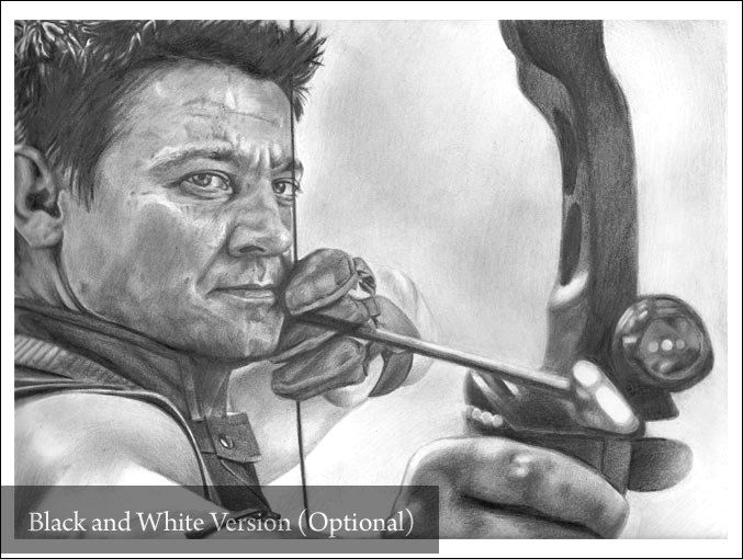 Hawkeye (Jeremy Renner) from Avengers Drawing Print 11 x 8.5