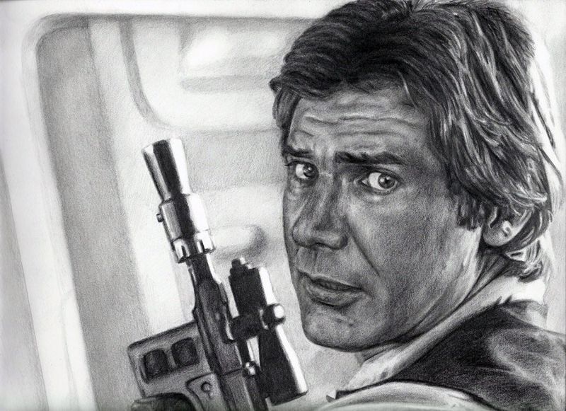 Han Solo (Harrison Ford) Drawing Print B