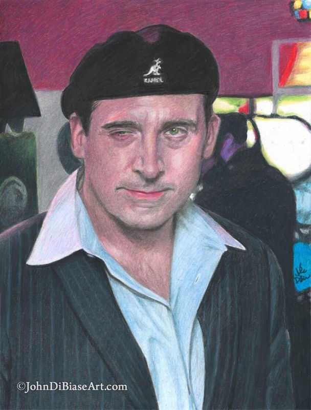 "Date Mike" Colored Pencil Drawing Steve Carell "Michael Scott" from The Office 8.5 x 11