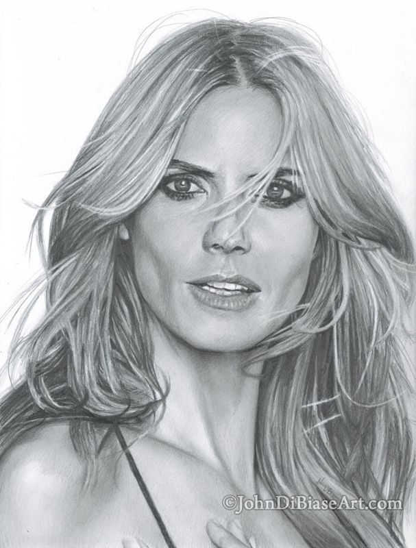 Drawing Print of Heidi Klum