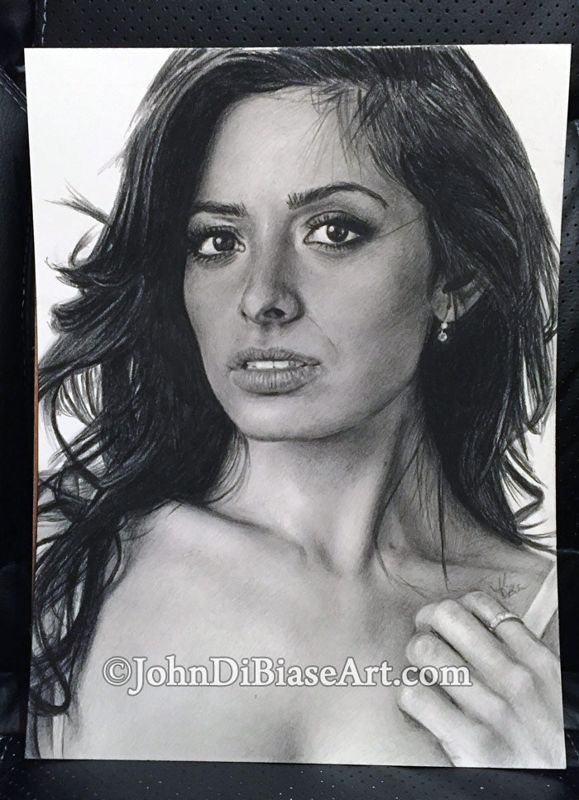 Sarah Shahi Original Graphite Drawing (NOT a print) 9" x 12"
