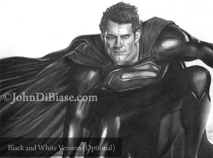 Henry Cavill as Superman in Man Of Steel Drawing Print 8.5 x 11