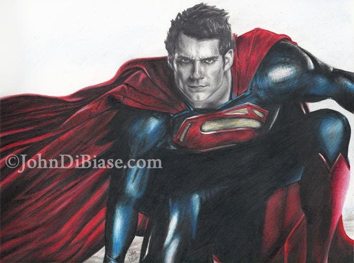 Henry Cavill as Superman in Man Of Steel Drawing Print 8.5 x 11