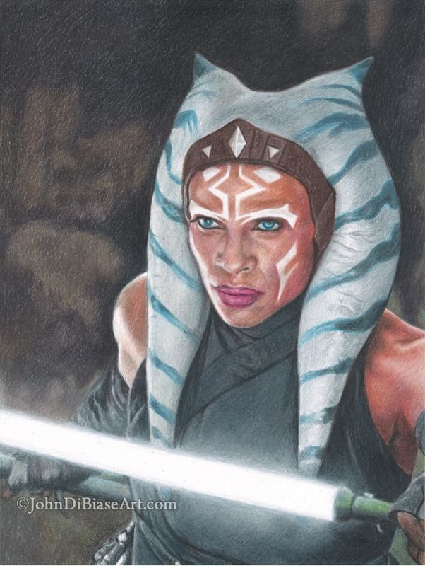 Ahsoka Tano (Rosario Dawson) Full Color Drawing Print 8.5 x 11