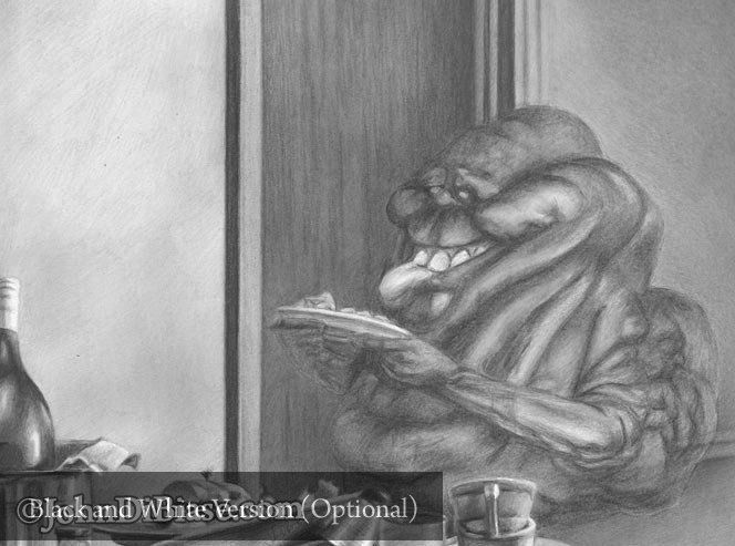 Slimer in Ghostbusters (1984) Drawing Print 11 x 8.5