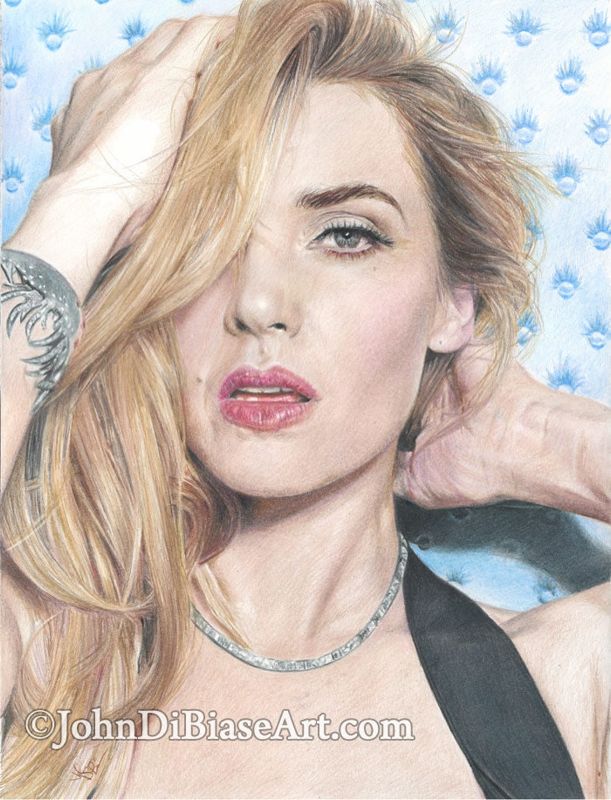 Kate Winslet Colored Pencil Drawing Print  8.5 x 11