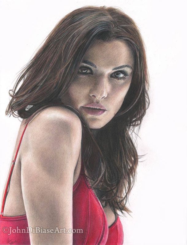 Rachel Weisz Colored Pencil Drawing Print 8.5 x 11