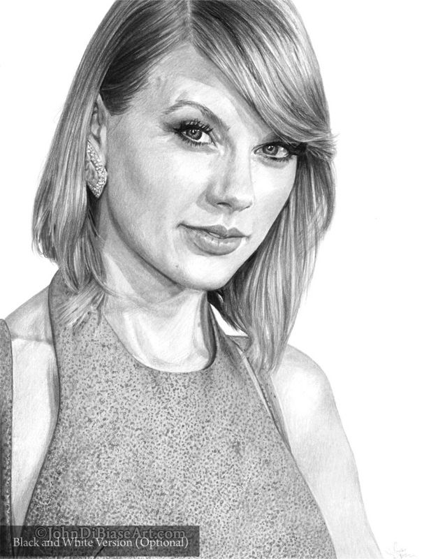 Taylor Swift Colored Pencil Drawing Print 8.5 x 11