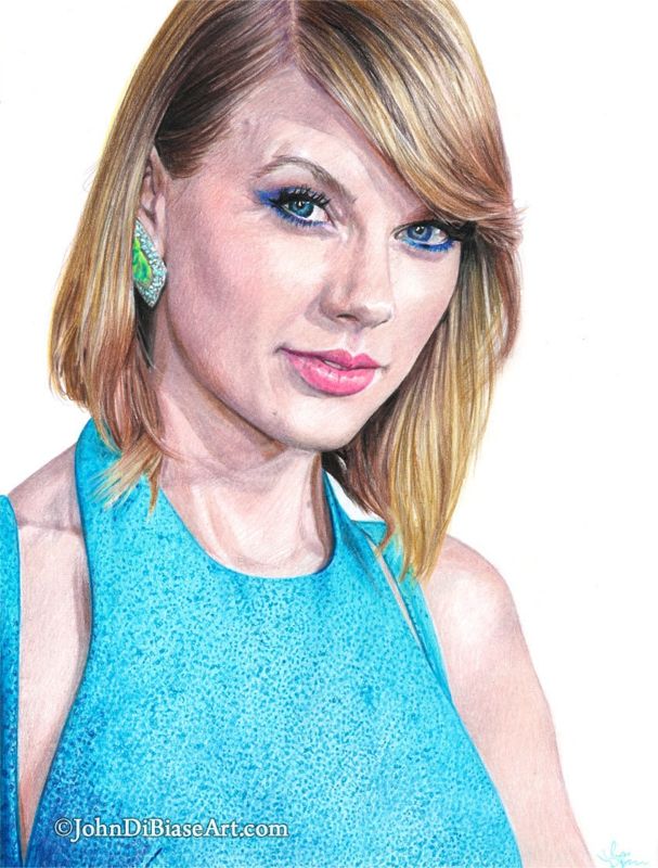 Taylor Swift Colored Pencil Drawing Print 8.5 x 11