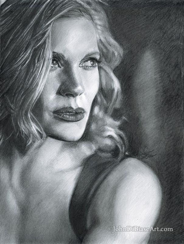 Katee Sackhoff Original Pencil Drawing (NOT a print)