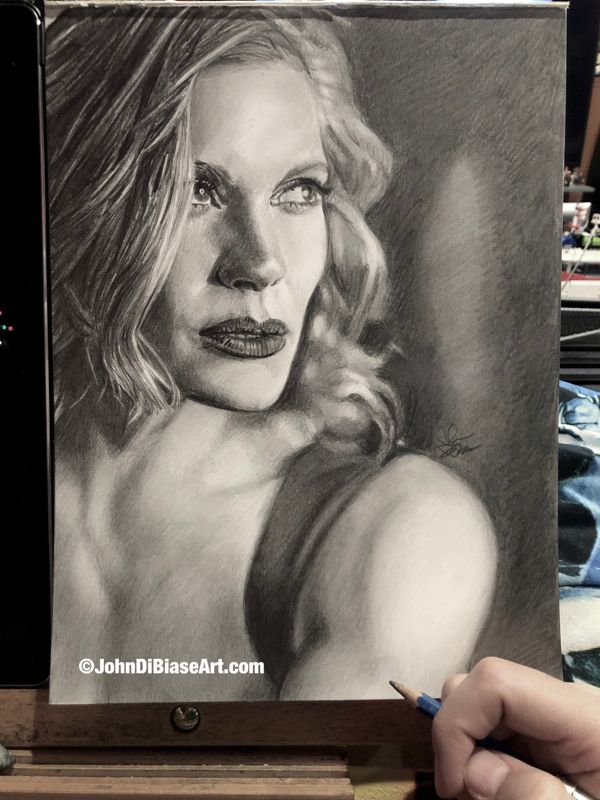 Katee Sackhoff Original Pencil Drawing (NOT a print)