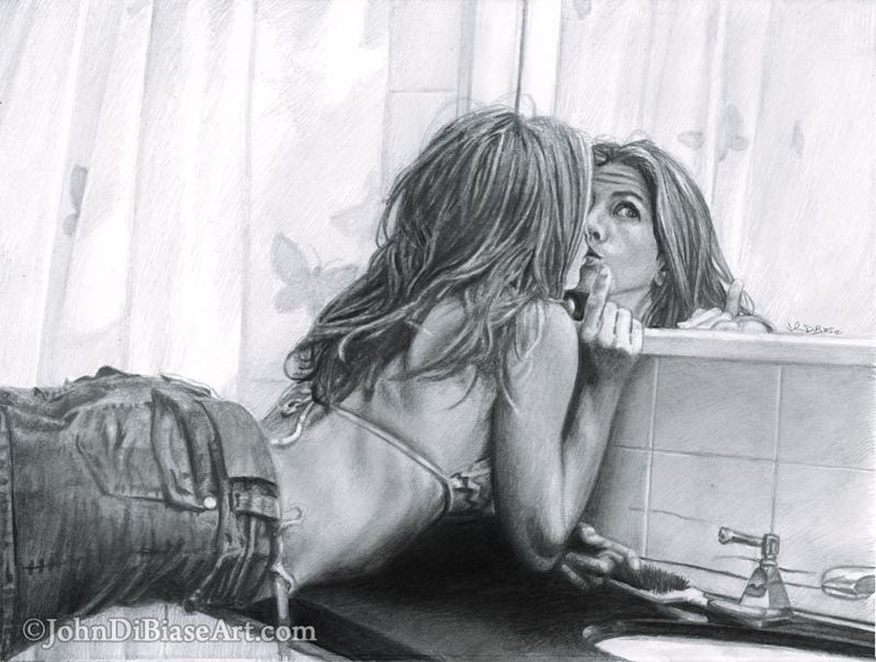 Jennifer Aniston Pencil Drawing Print (8.5 x 11) B