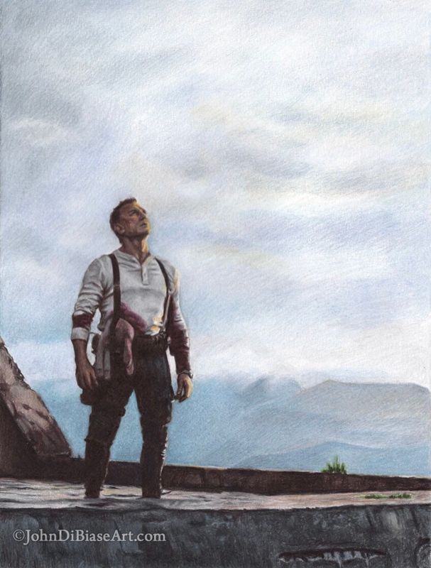James Bond Daniel Craig "No Time To Die" Colored Pencil Drawing Print 8.5 x 11