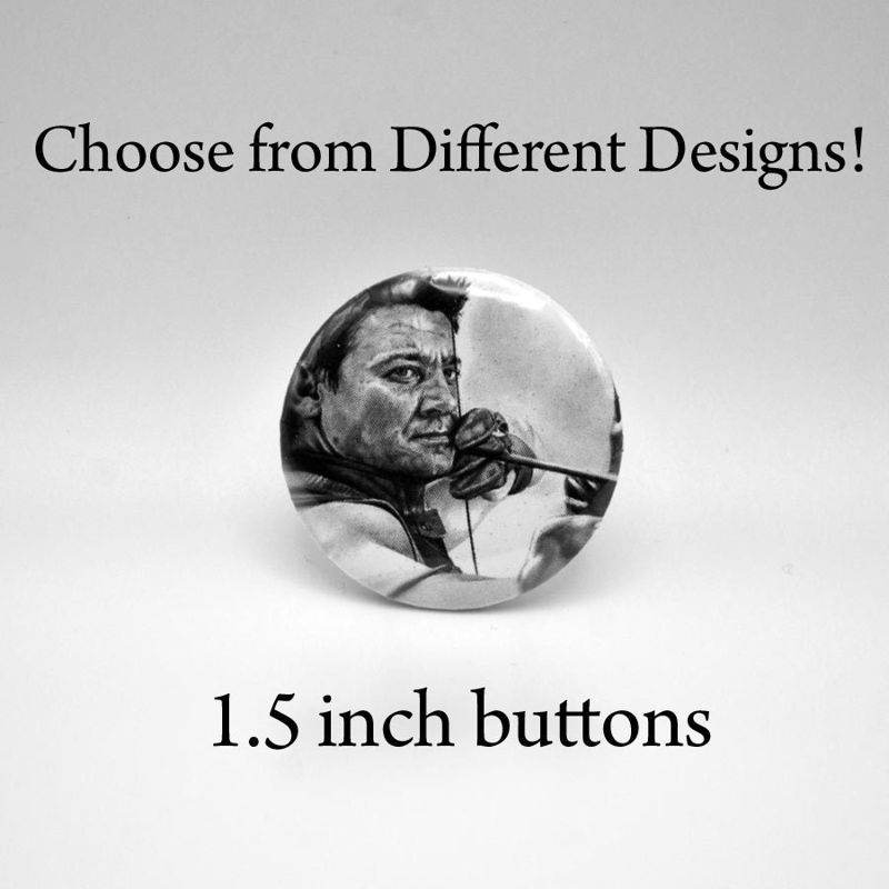 1.5" More Marvel Avengers Buttons, 6 Different Designs - Choose One