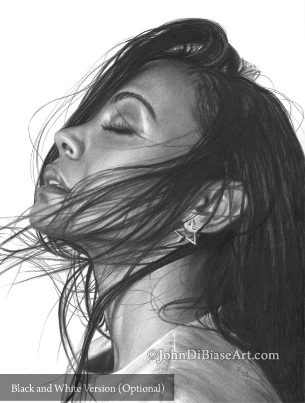 Zoe Saldana (Guardians of the Galaxy, Avengers, Avatar) Colored Pencil Drawing Print 8.5 x 11
