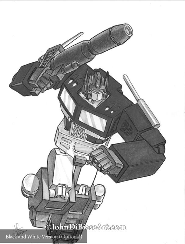 Optimus Prime from Transformers Drawing Print 8.5 x 11