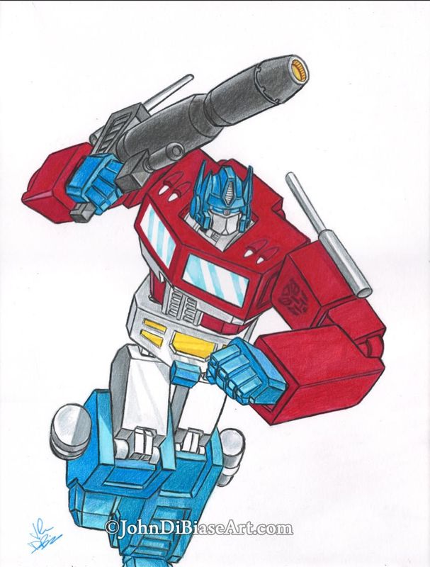 Optimus Prime from Transformers Drawing Print 8.5 x 11