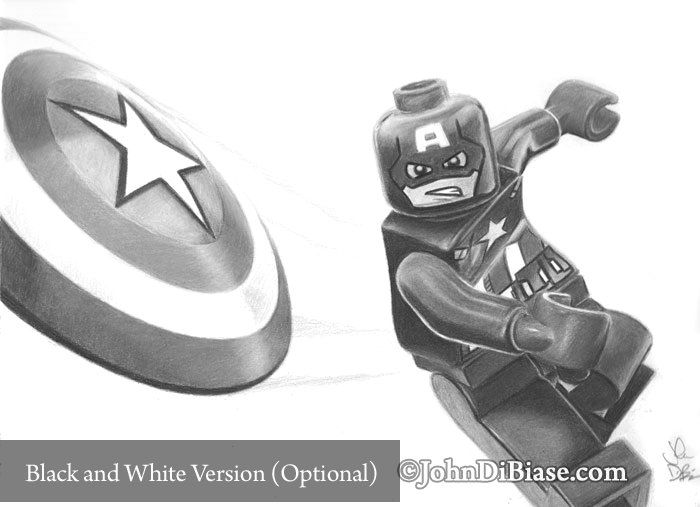 LEGO Captain America Drawing Print 8.5 x 11