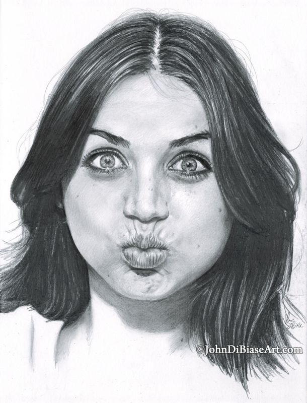Ana De Armas Drawing Print (Cute)