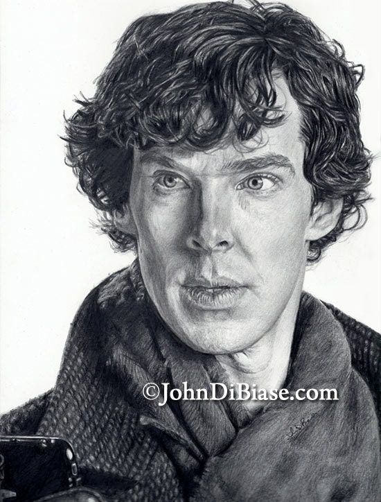 Drawing Print of Benedict Cumberbatch as Sherlock (2014)
