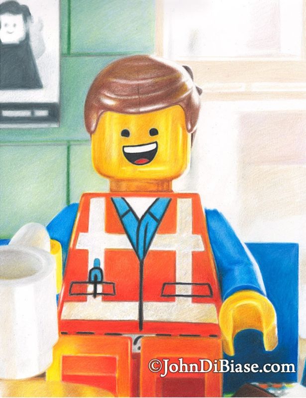 Emmet Brickowski from The LEGO Movie Full Color Drawing Print 8.5 x 11