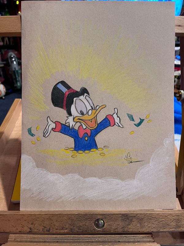 Original Drawing of Uncle Scrooge McDuck (NOT a print) 9 x 12