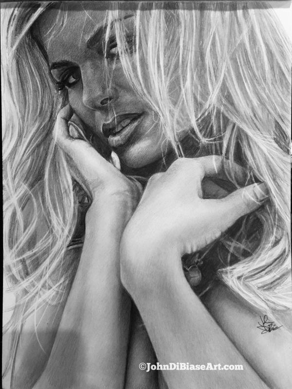 Original Drawing of model Marisa Miller (NOT a print)