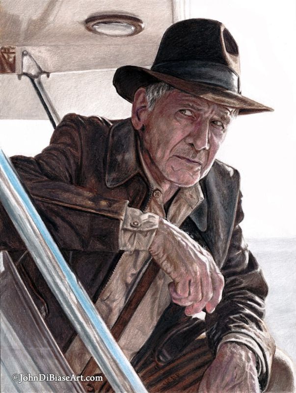 Indiana Jones (Harrison Ford) from The Dial of Destiny Drawing Print 8.5 x 11