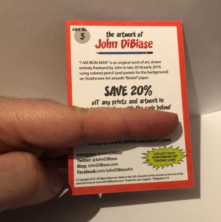 John DiBiase Trading Card #3 - Iron Man / Tony Stark (Robert Downey Jr.)