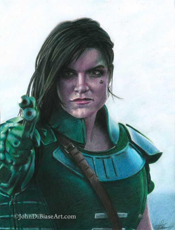 Gina Carano "Cara Dune" Full Color Drawing Print 8.5 x 11