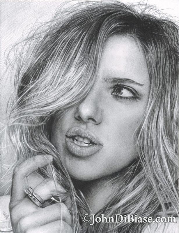 Drawing Print of Scarlett Johansson (Black Widow from Avengers / Captain America)