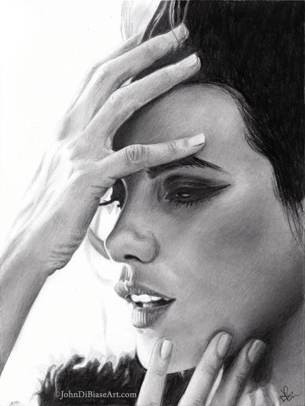 Kate Beckinsale Original Graphite Drawing (NOT a print)