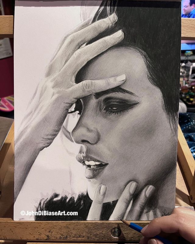 Kate Beckinsale Original Graphite Drawing (NOT a print)