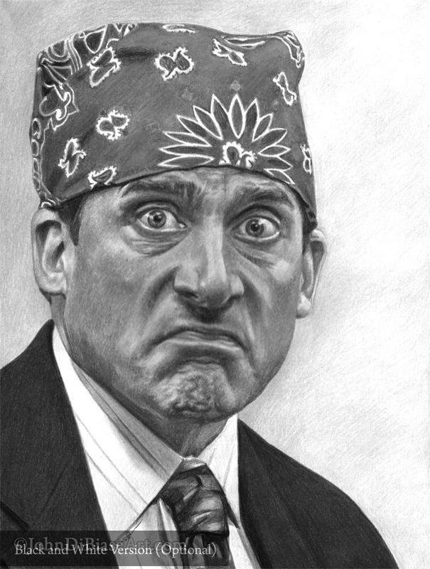 Prison Mike Colored Pencil Drawing Print Steve Carell "Michael Scott" from The Office 8.5 x 11