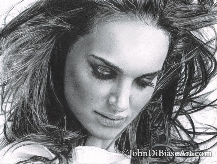 Drawing Print of Natalie Portman Portrait (Star Wars / Thor)