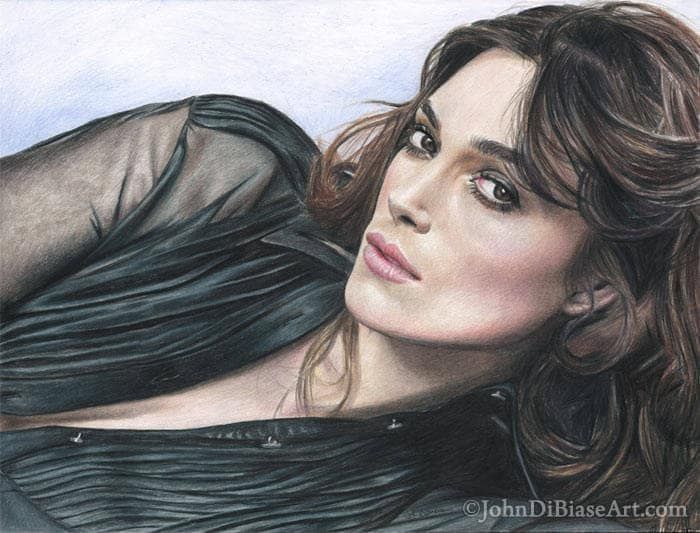 Keira Knightley Colored Pencil Drawing Print (11 x 8.5)