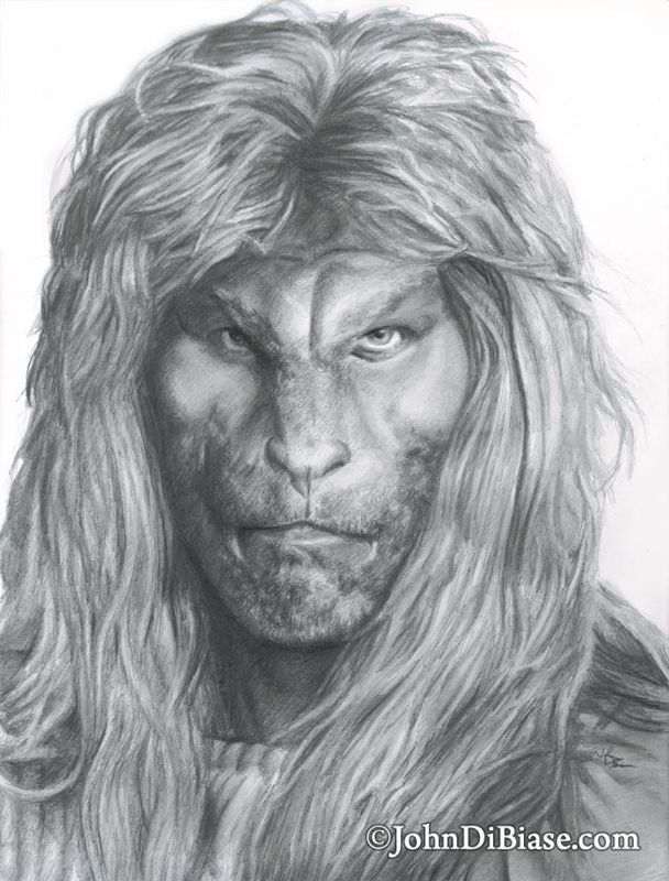 Drawing Print of Ron Perlman as Vincent in TV's "Beauty and the Beast"