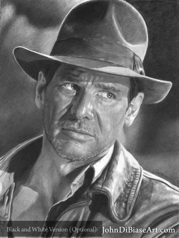 Indiana Jones (Harrison Ford) Colored Pencil Drawing Print 8.5 x 11