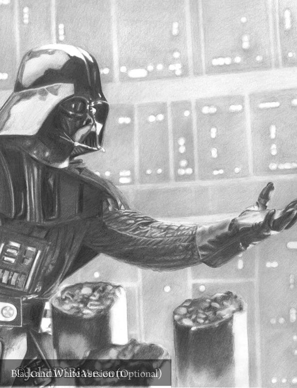 Darth Vader in Cloud City in Star Wars: The Empire Strikes Back 8.5 x 11 Graphite / Color Drawing Print