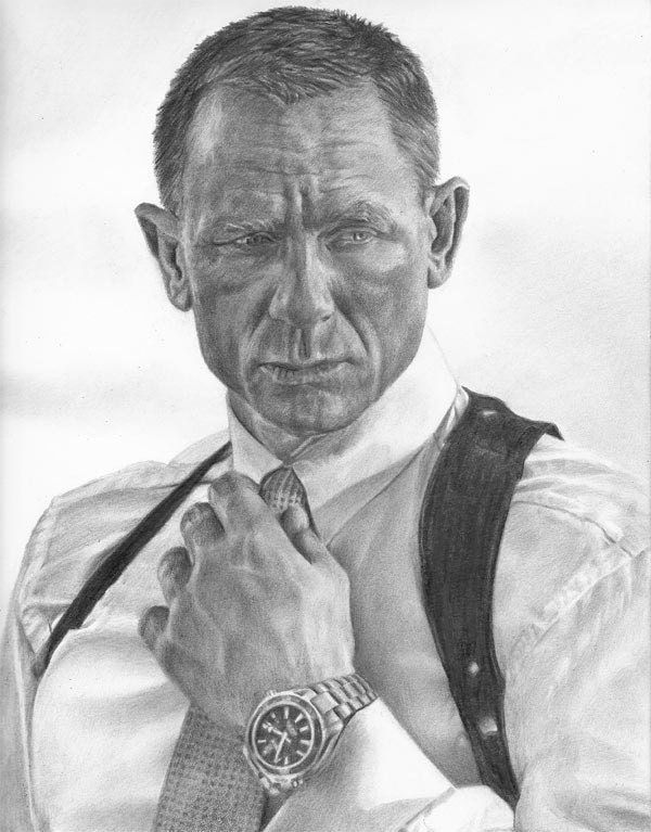 Daniel Craig as 007 James Bond "Skyfall" Drawing Print