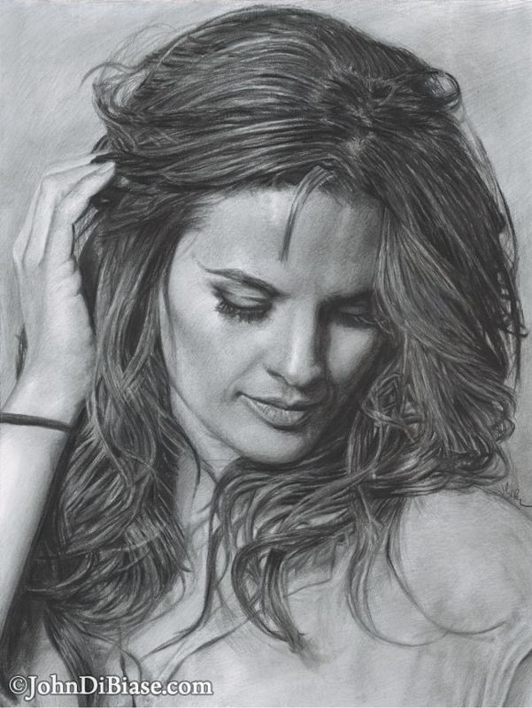 Drawing Print of Stana Katic, who plays Kate Beckett on TV's Castle