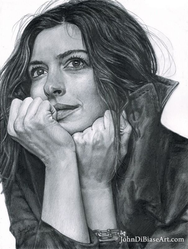 Anne Hathaway Drawing Print