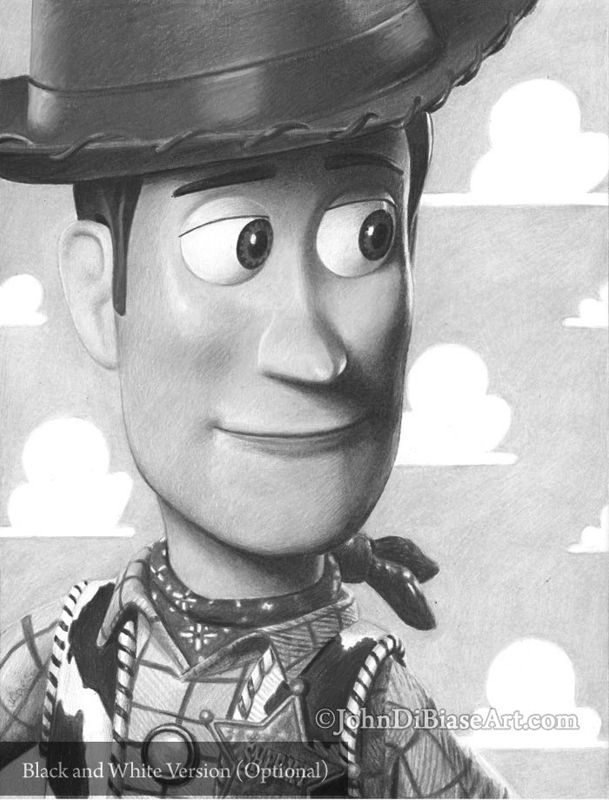 Woody Toy Story Colored Pencil Drawing Print 8.5 x 11